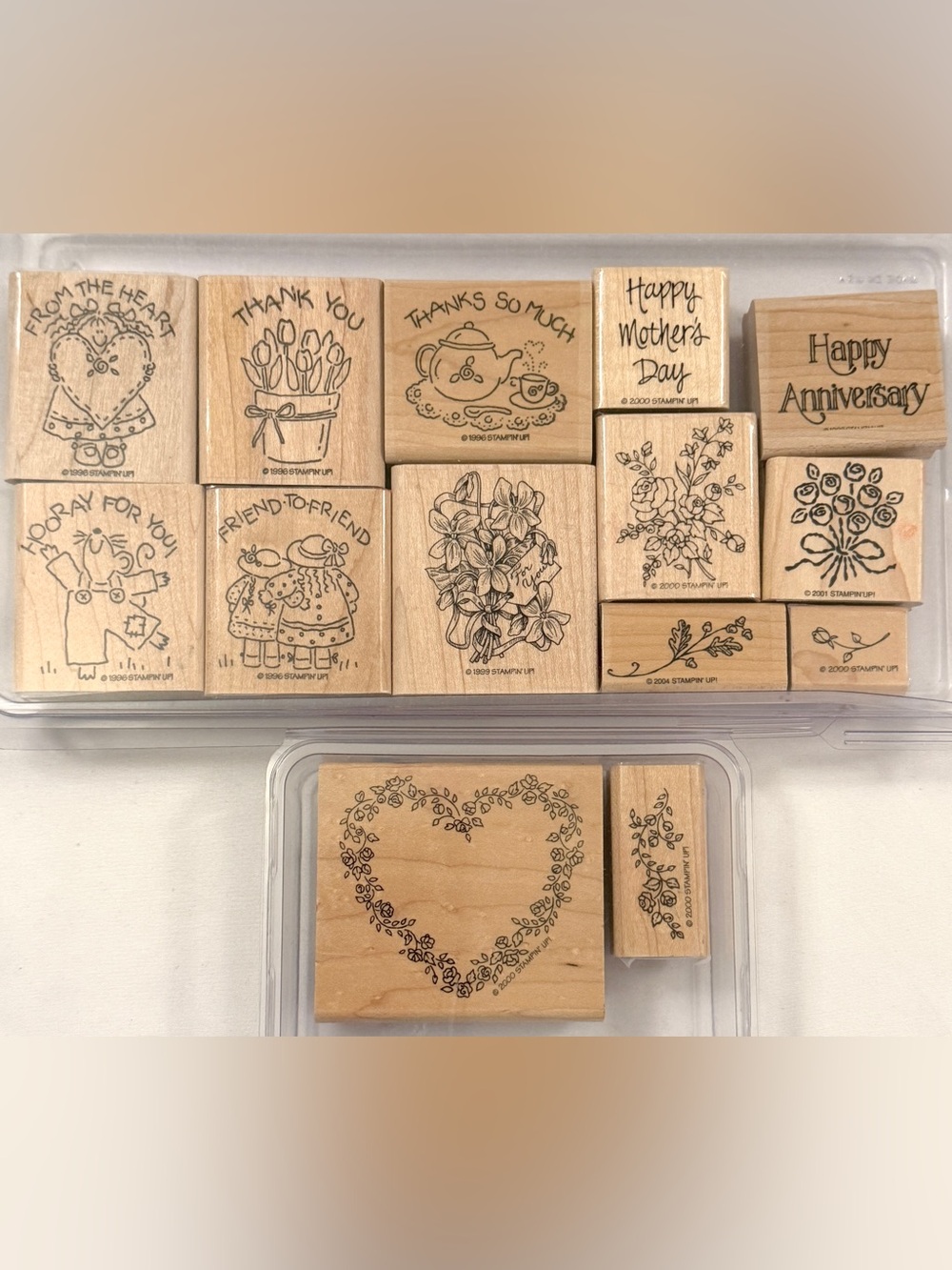 2 Like New Stampin’ Up Stamp Sets~Miscl Occasions/Flowers + Free Stamp Pad